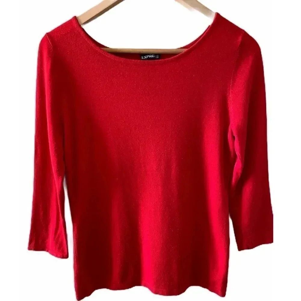 Express Round Neck Long Sleeves Lightweight Minimalist Sweater SZ M #1414